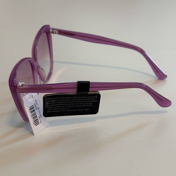 J. Crew Purple Light Tint Sunglasses w/ Case and Cleaning Cloth - Picture 2 of 3